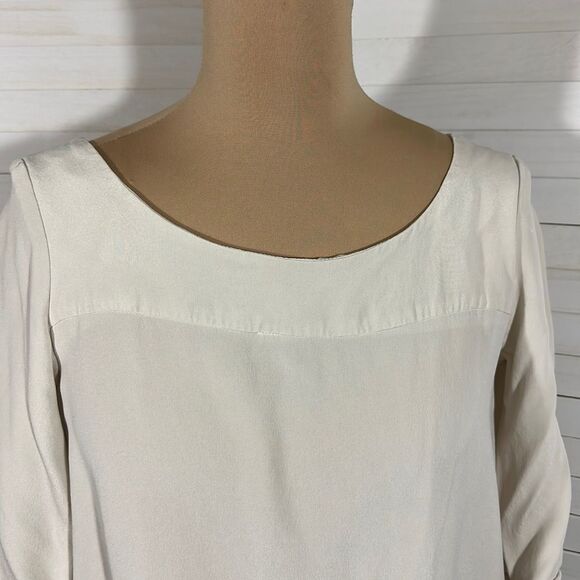 Fluet Silk Mini Dress Size Small Cream Off White - Picture 8 of 12